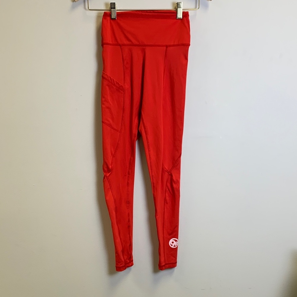 Bright Red Leggings with Logo